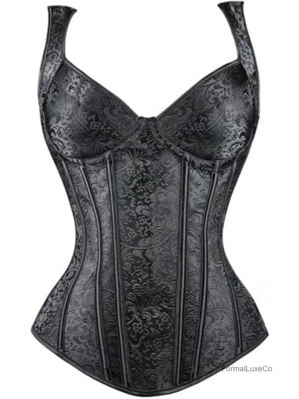Lace Up Gothic Jacquard Corset Tank Top Bustier Shaper